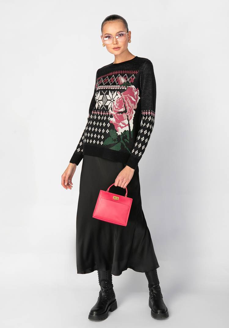 Джемпер женский с крупной розой шир.  750, рис. 14