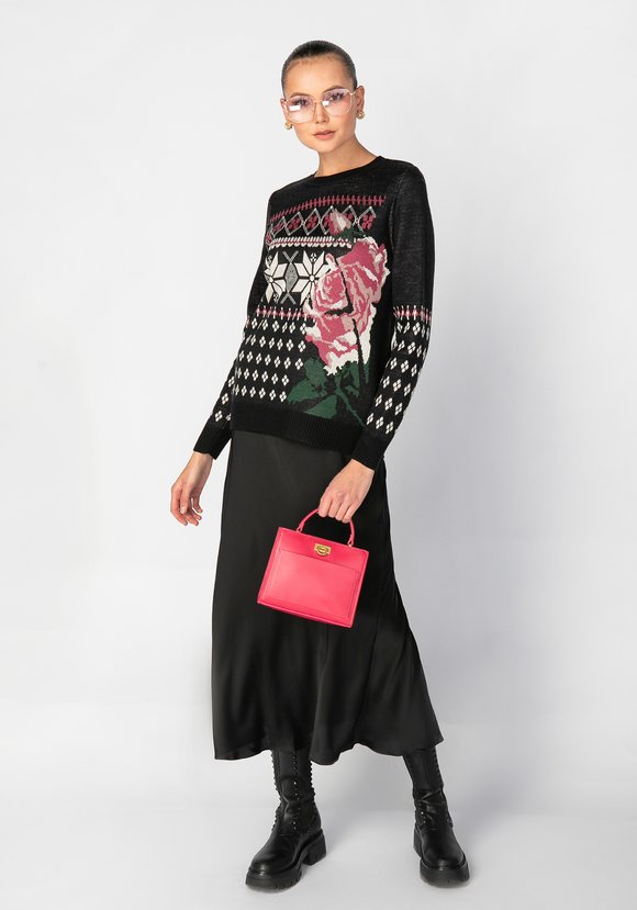 Джемпер женский с крупной розой шир.  580, рис. 14