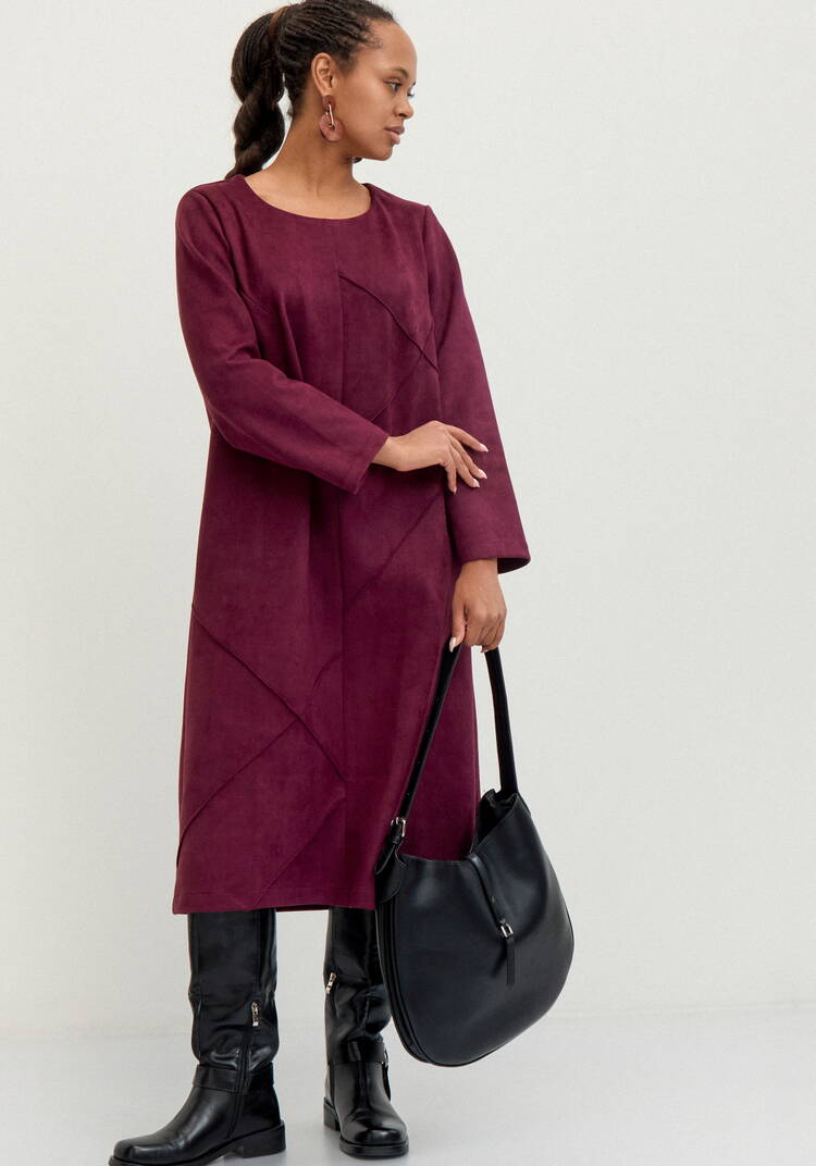 Платье из замши свободного кроя шир.  750, рис. 7