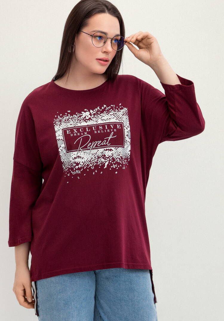 Туника с принтом на груди шир.  750, рис. 42