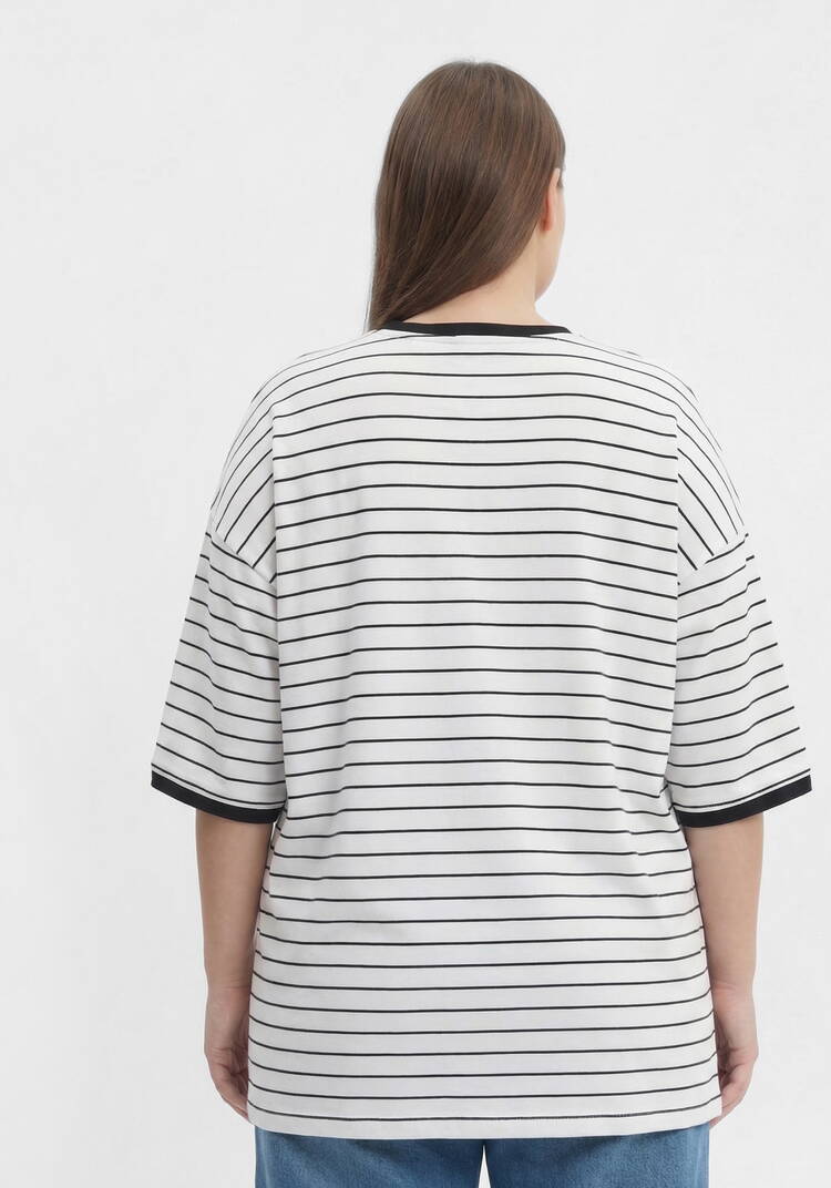 Футболка с опущенным плечом и строчкой шир.  750, рис. 3