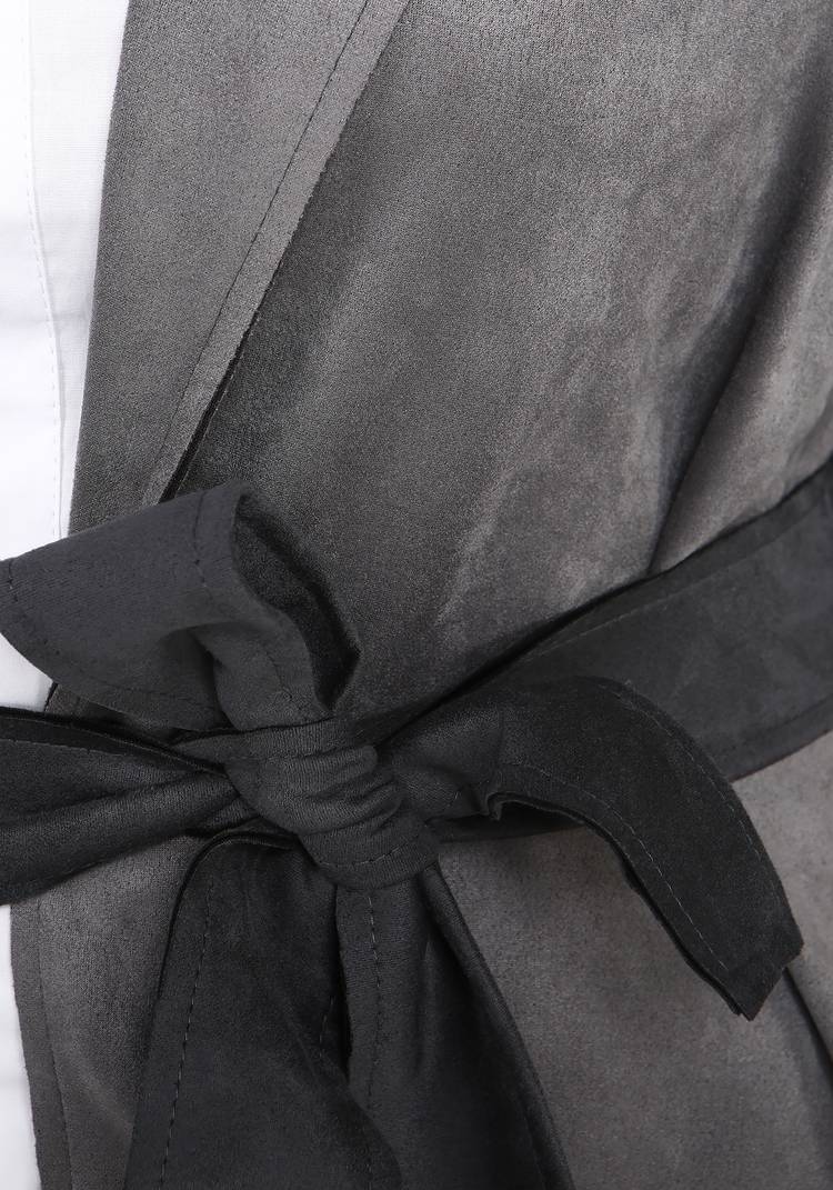 Кардиган из эко-замши с поясом шир.  750, рис. 8