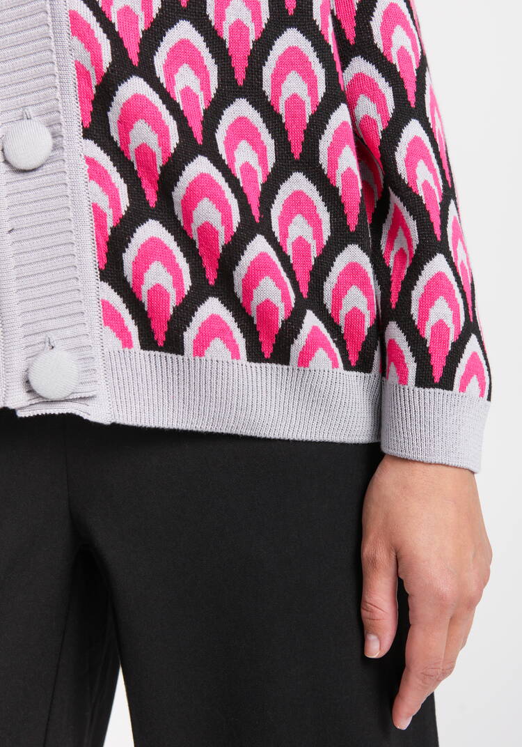 Кардиган с рисунком по стану и рукавам шир.  750, рис. 26