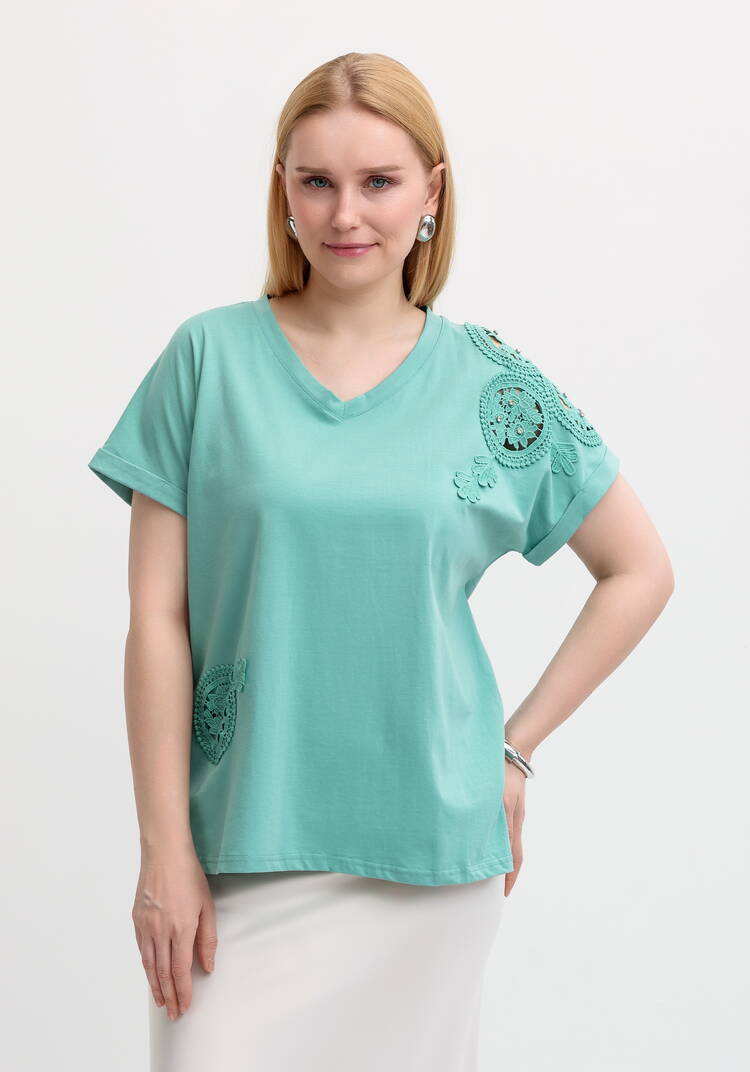 Блуза с вставкой узора из кружева шир.  750, рис. 2