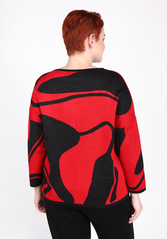 Джемпер с принтом абстракция шир.  580, рис. 5