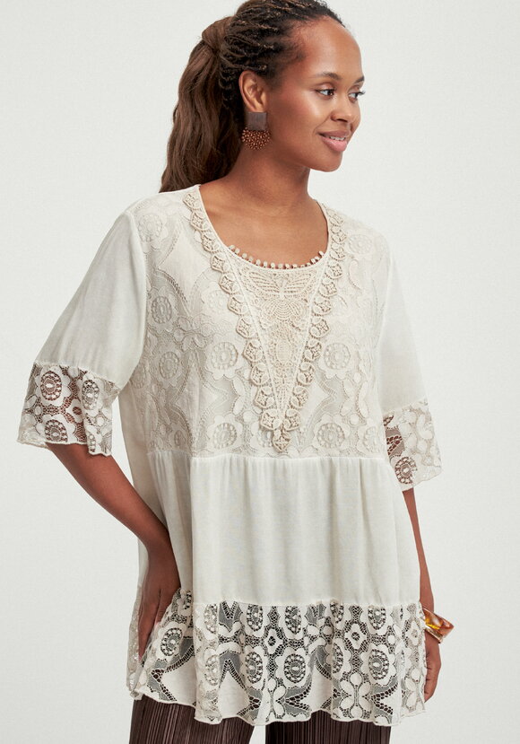 Туника ярусная кружевная шир.  580, рис. 1