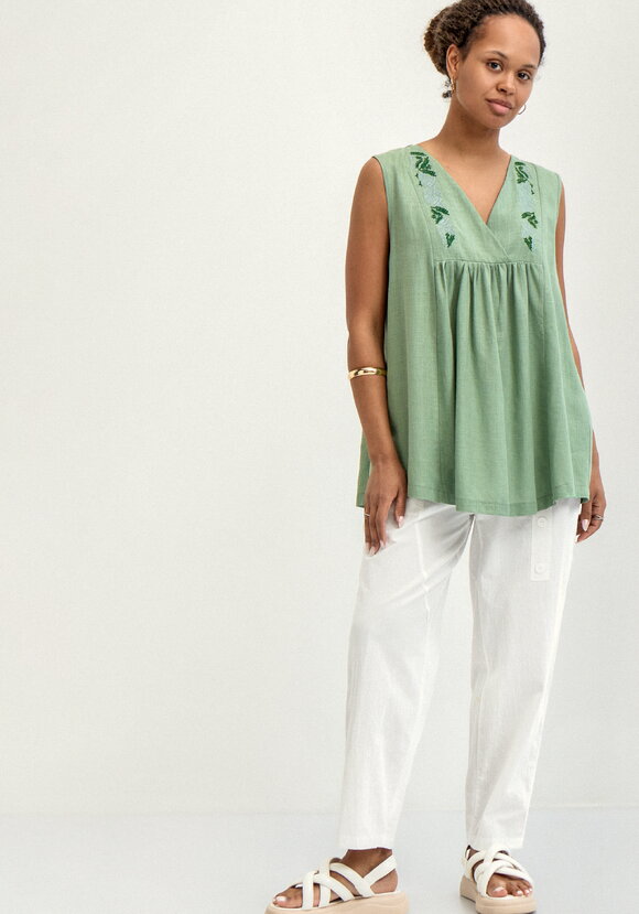 Блуза с вышивкой по переду и спинке шир.  580, рис. 23