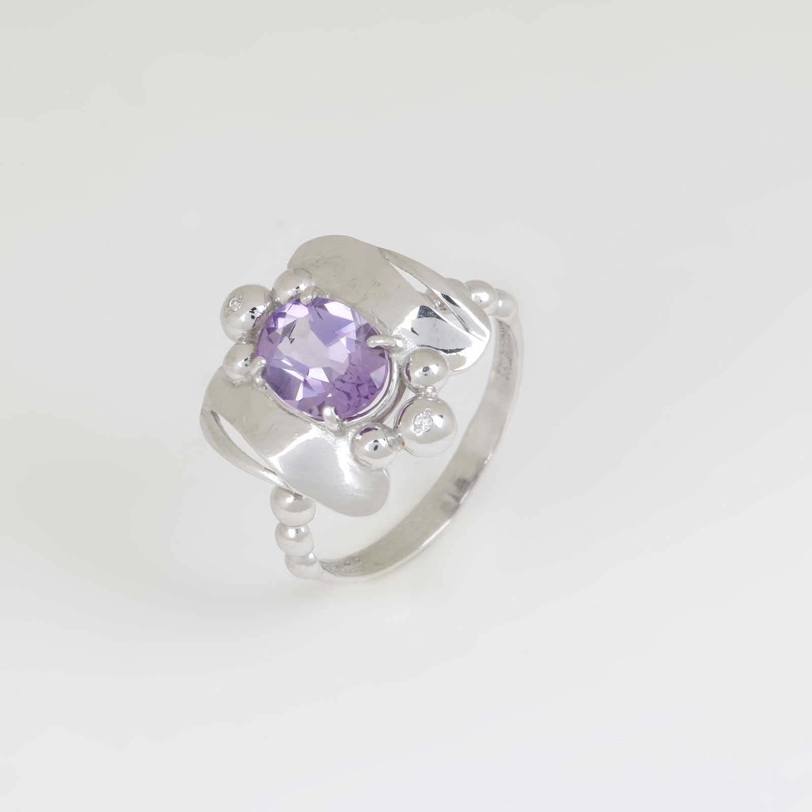 

Серебряное кольцо "Желанный подарок", Розовый