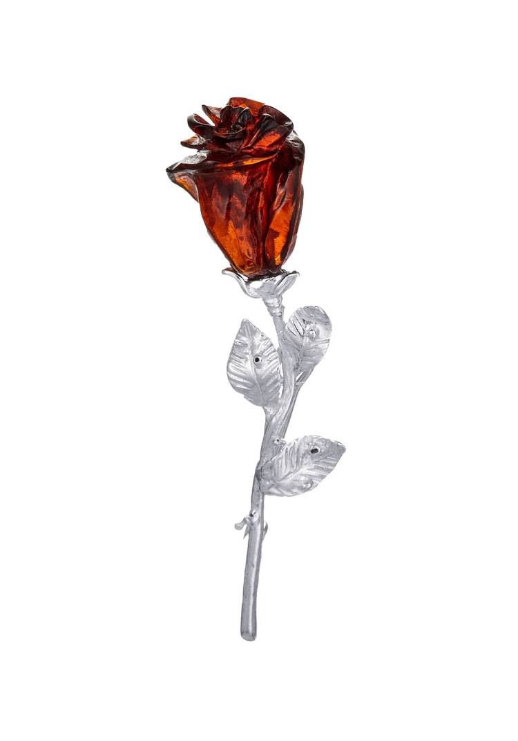 Брошь Янтарная роза шир.  750, рис. 1
