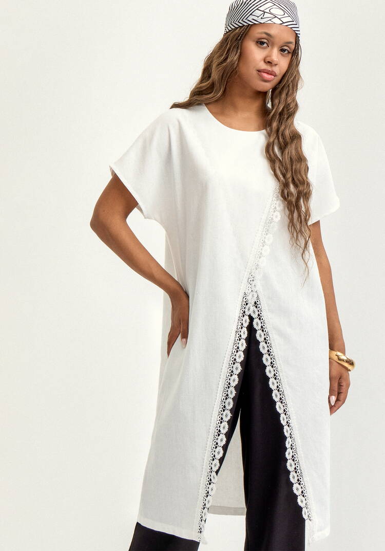 Туника изо льна с кружевом шир.  750, рис. 8