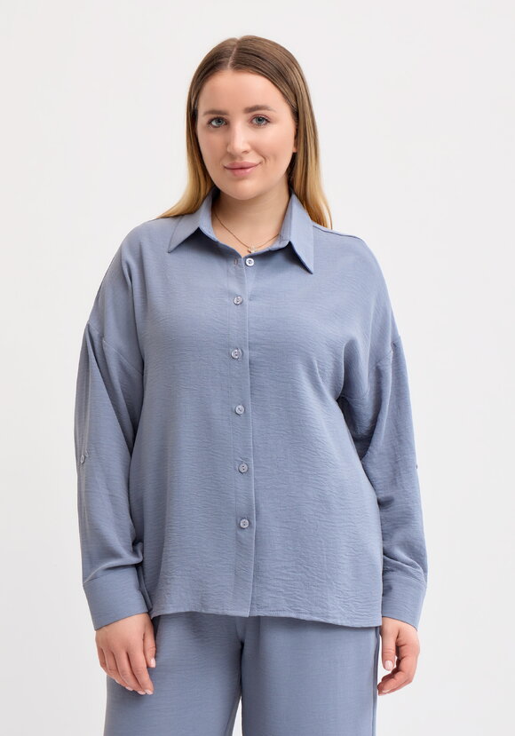 Рубашка свободного кроя с ассиметричным низом шир.  580, рис. 28