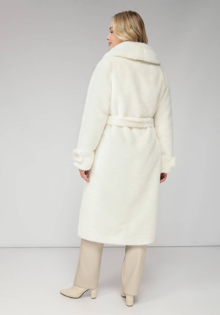 Пальто из искусственного меха с поясом шир.  750, рис. 2