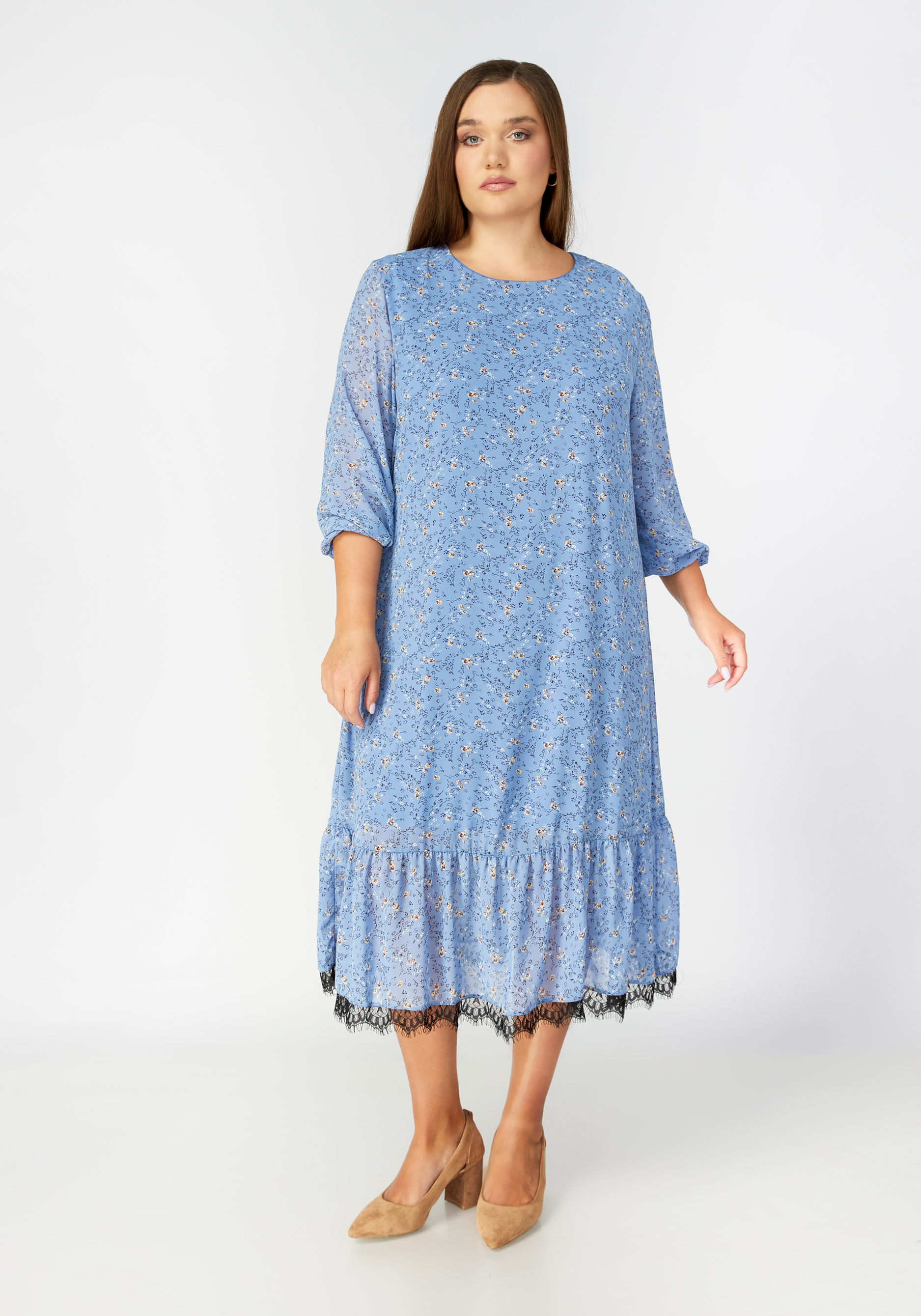 Платье с ярусом по низу "Аника" Unit, цвет голубой, размер 56 - фото 9