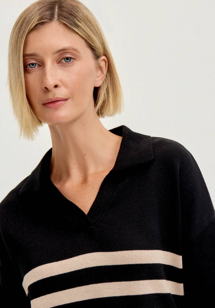 Джемпер поло в полоску шир.  750, рис. 18