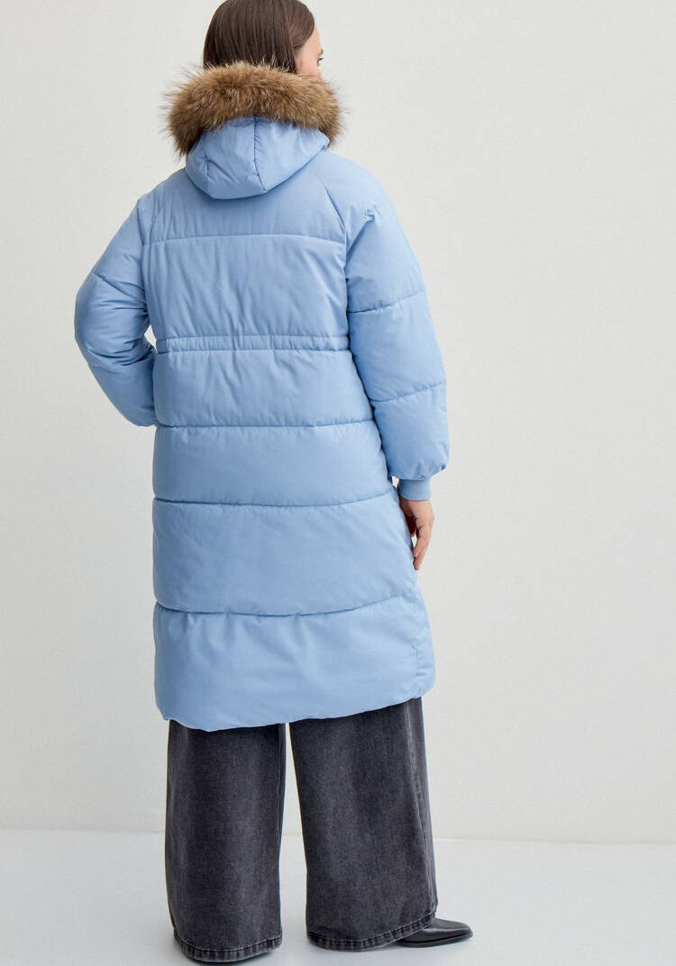 Пальто с меховой опушкой по капюшону шир.  750, рис. 3