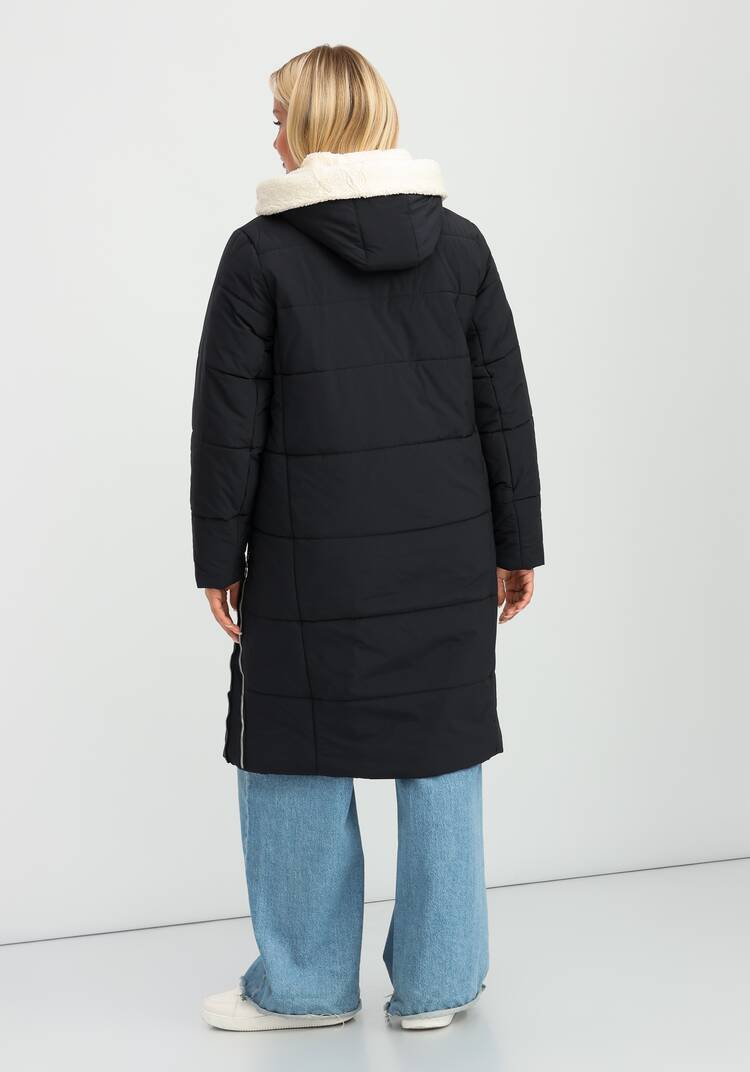 Пальто с капюшоном из меха шир.  750, рис. 3