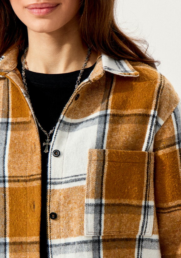 Рубашка в клетку с накладным карманом шир.  580, рис. 30