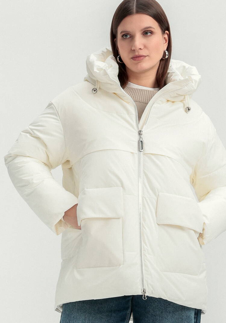 Пуховик стеганый с накладными карманами шир.  750, рис. 13