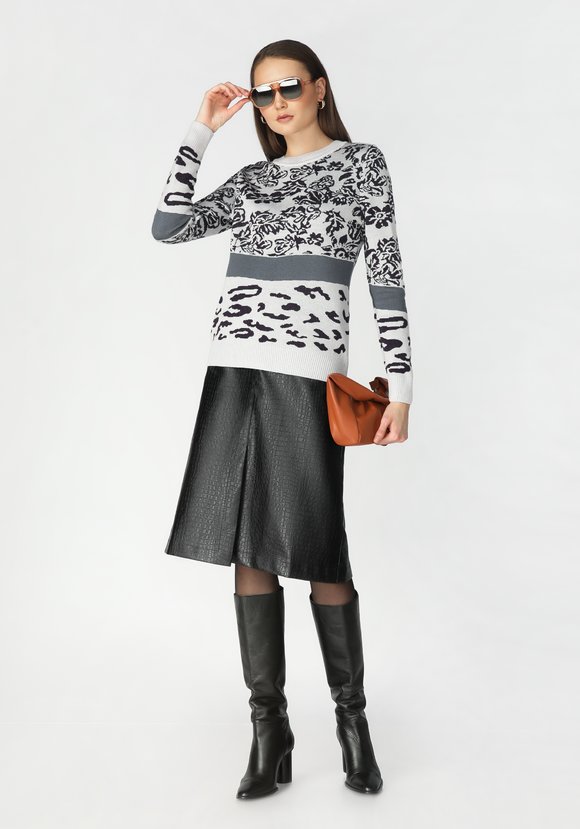 Джемпер женский с цветочным принтом шир.  580, рис. 7