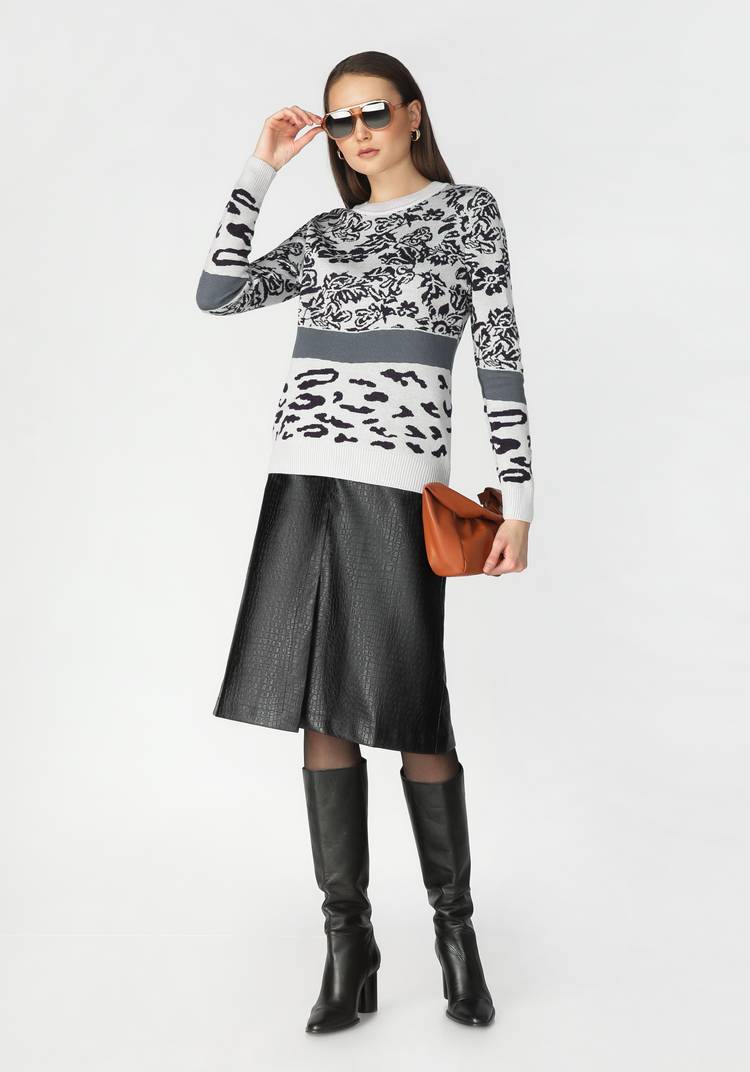 Джемпер женский с цветочным принтом шир.  750, рис. 7