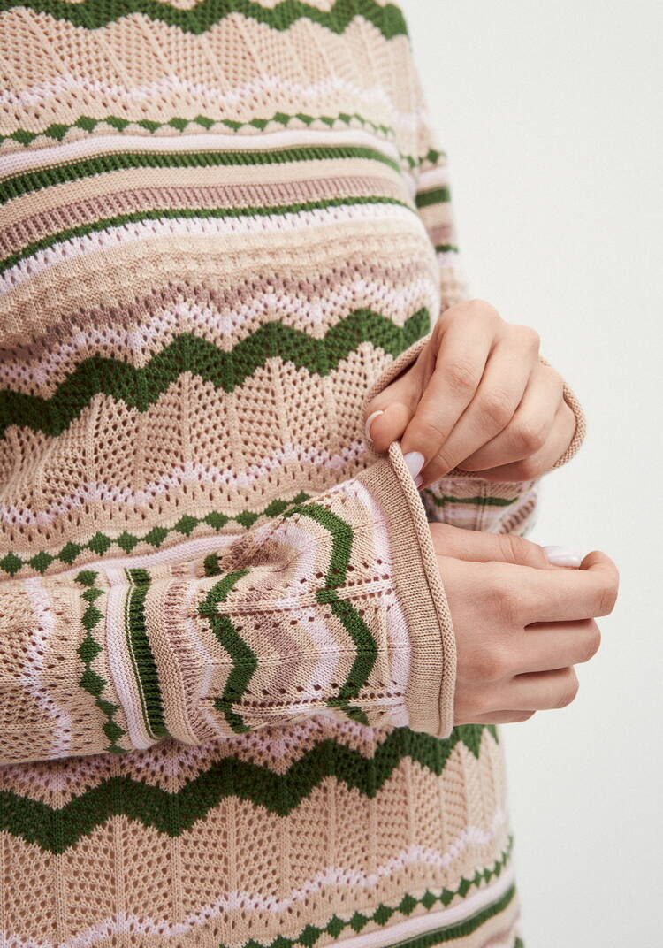 Джемпер с морским орнаментом шир.  750, рис. 24