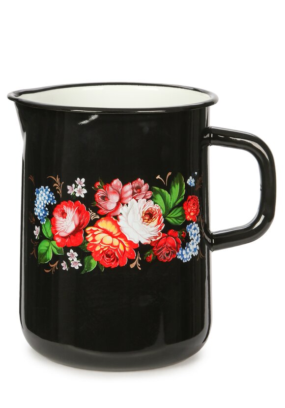 Кувшин эмалированный Жостовские мотивы шир.  580, рис. 1