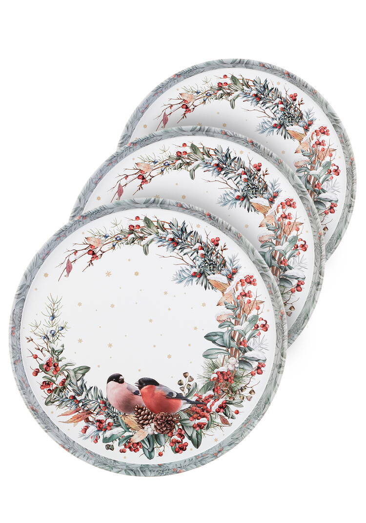 Поднос сервировочный Снегири, 3шт шир.  750, рис. 1
