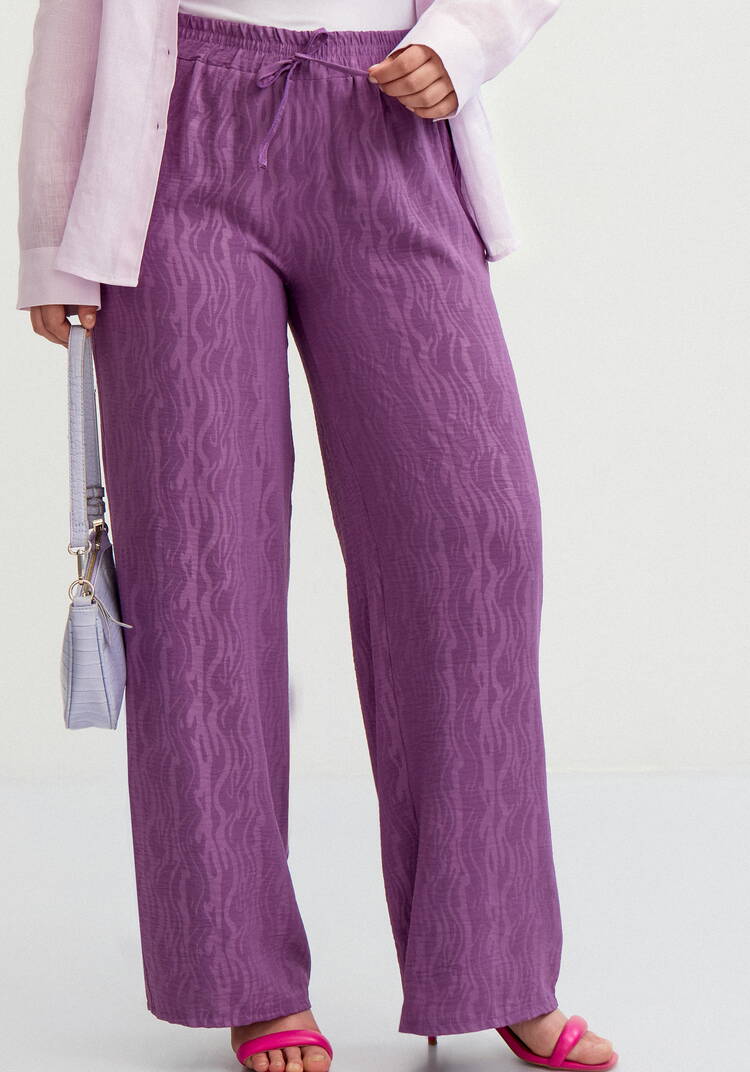 Брюки широкие с оригинальным принтом на ткани шир.  750, рис. 10