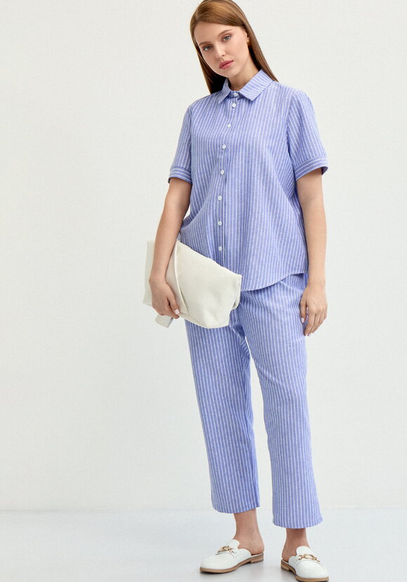 Брюки зауженные в полоску шир.  580, рис. 25