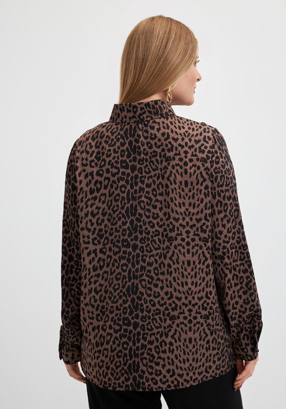 Блуза с анималистическим принтом и кружевом шир.  580, рис. 3