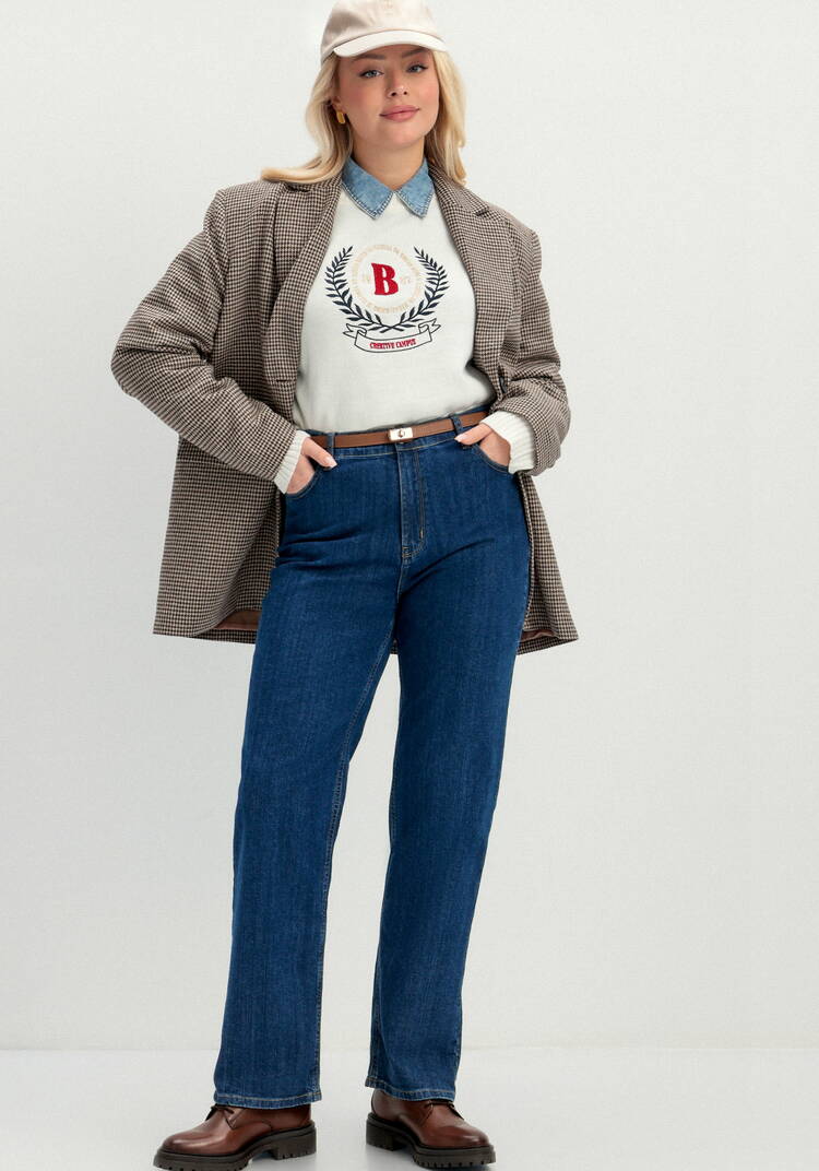 Джинсы прямые с принтом на кармане шир.  750, рис. 3