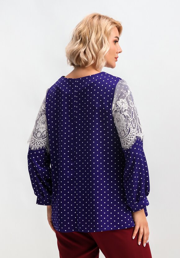 Блуза с кружевом по плечам шир.  580, рис. 3