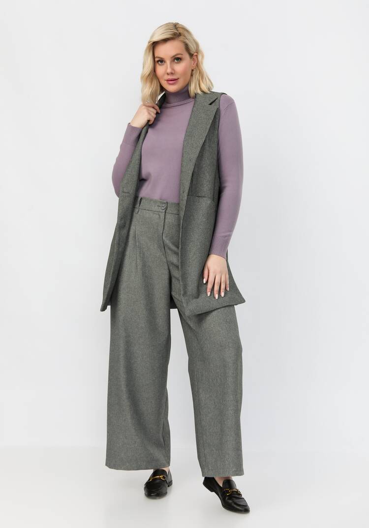 Брюки свободного силуэта с защипами шир.  750, рис. 2