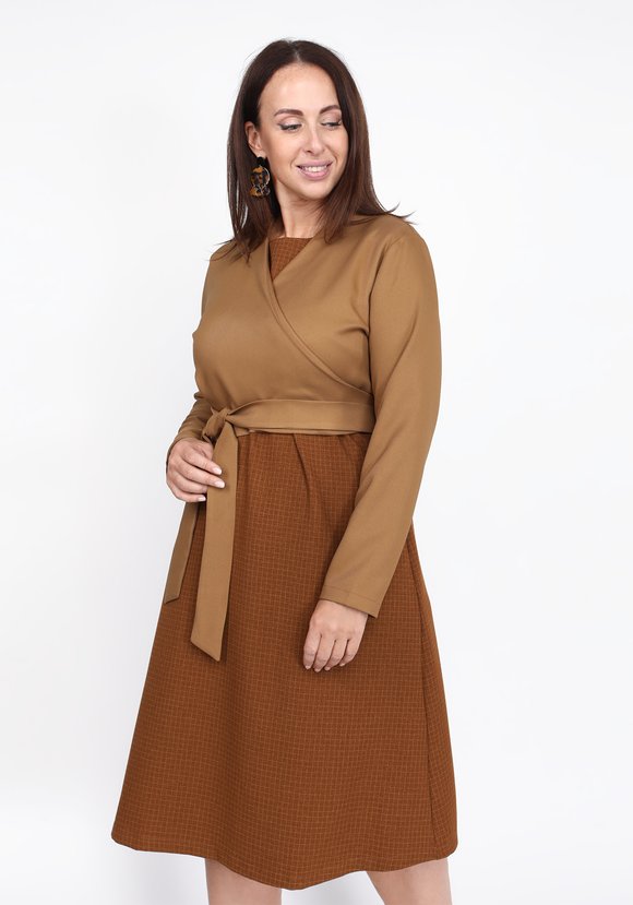 Платье с укороченным жакетом на запах шир.  580, рис. 5