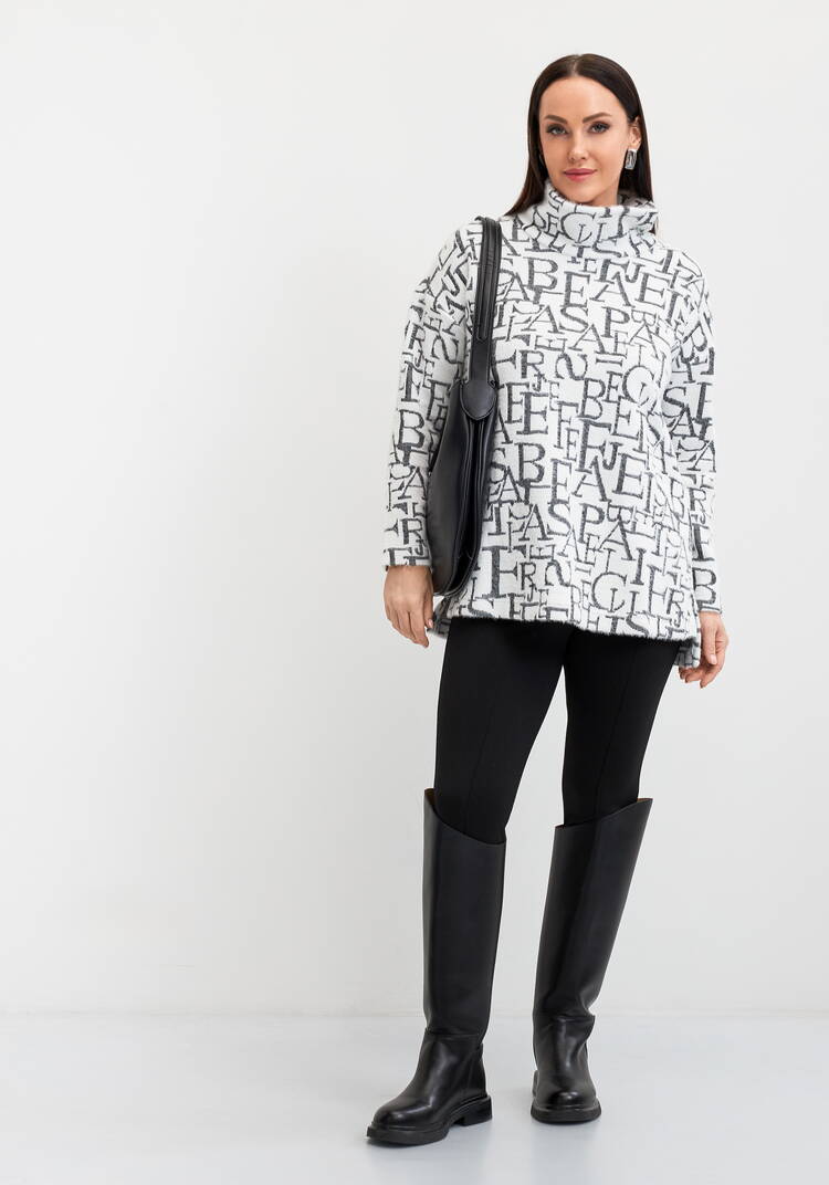 Джемпер с пушистым ворсом и разрезами шир.  750, рис. 2