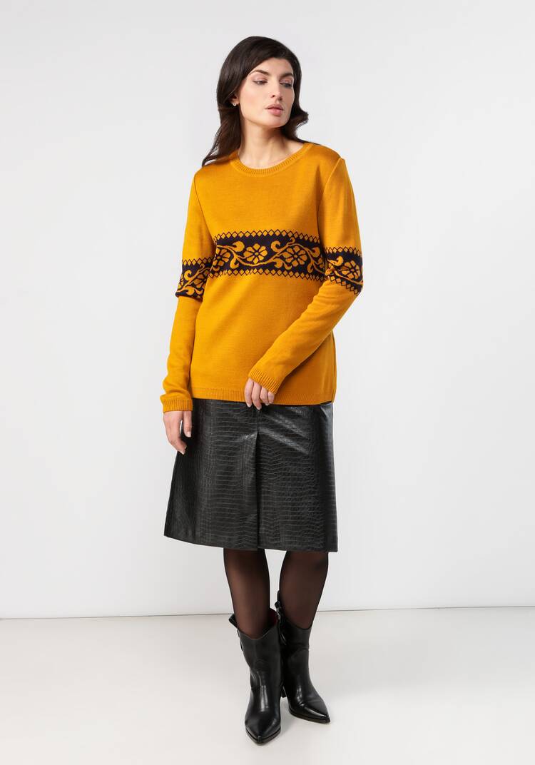 Джемпер женский с рисунком по груди и рукавам шир.  750, рис. 16