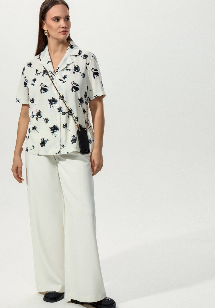 Блуза с отложным воротником в цветочек шир.  750, рис. 13