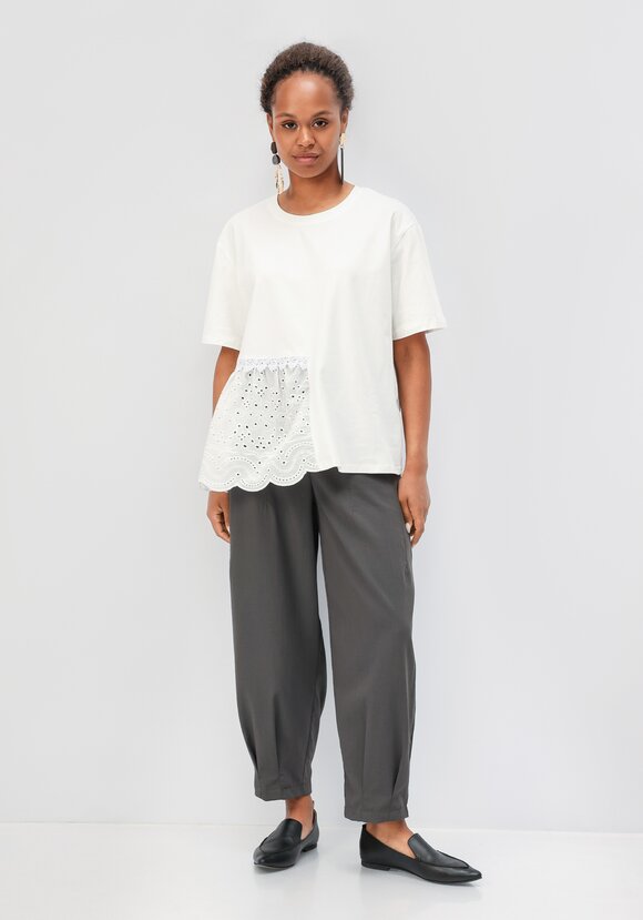 Блуза свободного кроя с вставкой из шитья шир.  580, рис. 2