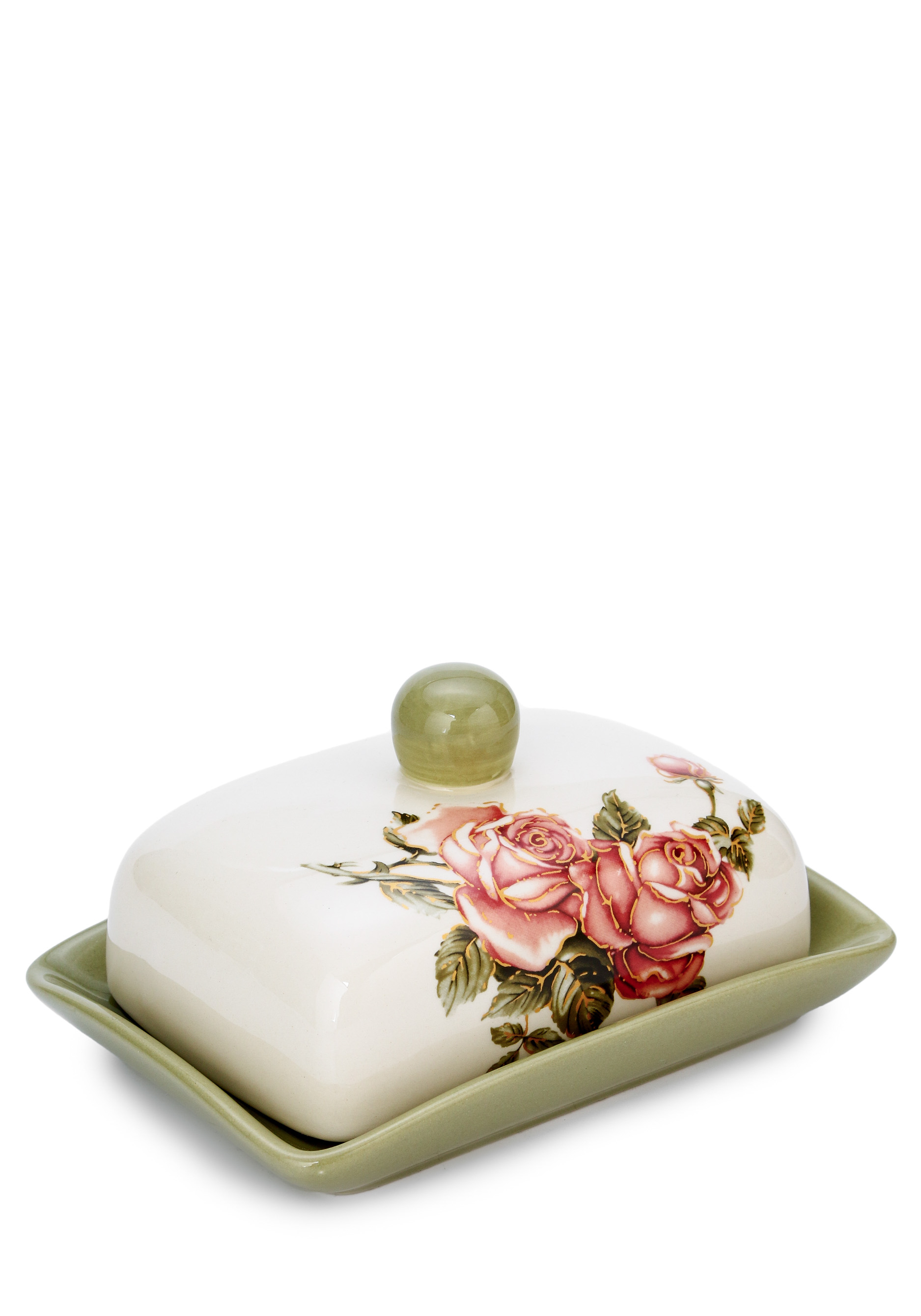 Маслёнка Корейская роза лимонница agness корейская роза 9х9см керамика