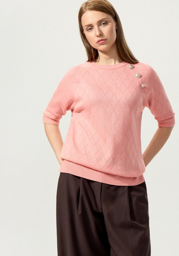 Джемпер с эффектными пуговицами по полочке шир.  580, рис. 29