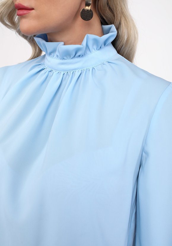 Блуза однотонная с застежкой на пуговицу шир.  580, рис. 16