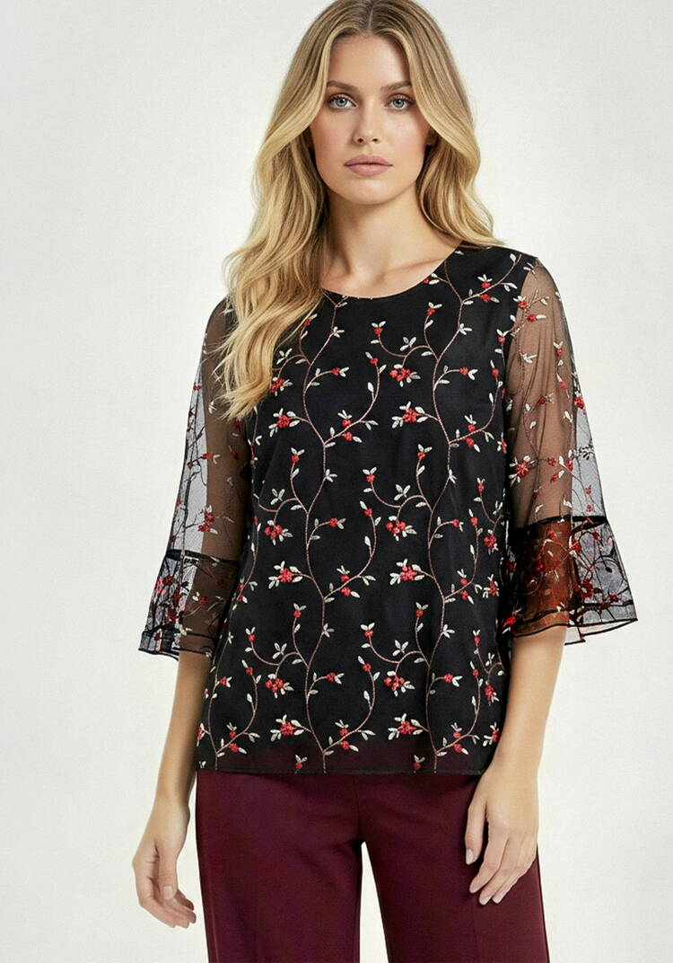 Блуза из ткани с вышивкой шир.  750, рис. 4