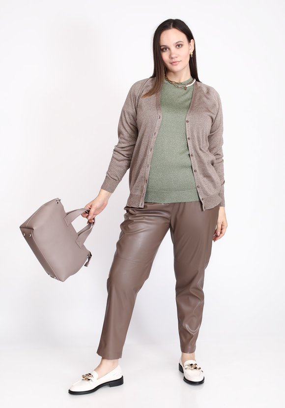 Кардиган вязаный с метанитью шир.  580, рис. 9