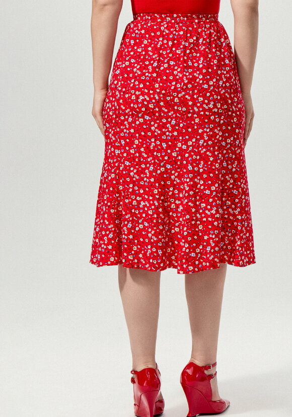 Юбка миди с цветочным принтом шир.  580, рис. 3