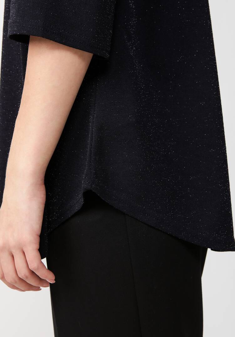 Блуза с метанитью и декором на груди шир.  750, рис. 6