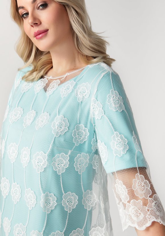 Платье двойка с гипюровой накидкой шир.  580, рис. 16