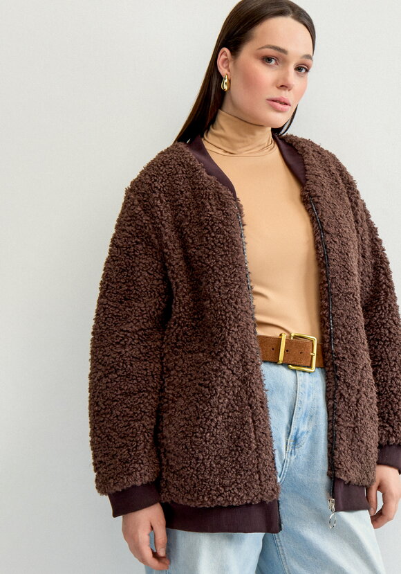 Бомбер на молнии в стиле тедди шир.  580, рис. 31