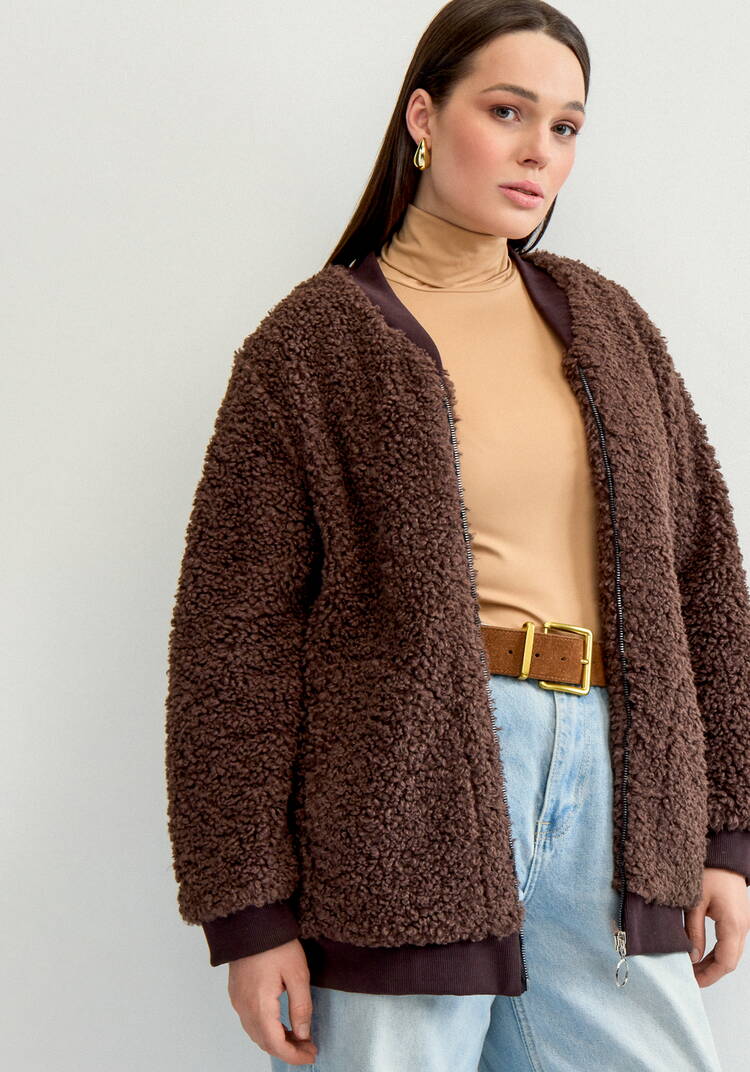 Бомбер на молнии в стиле тедди шир.  750, рис. 31