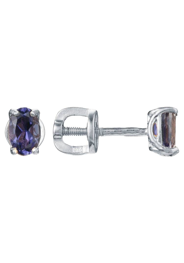 Серьги серебряные Изящный бархат шир.  750, рис. 1