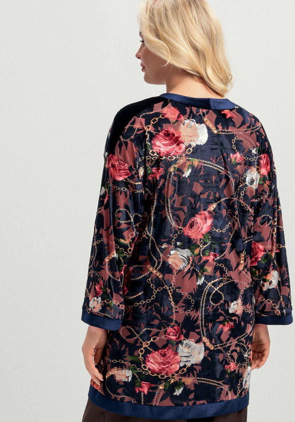 Кардиган из бархата с цветочным принтом шир.  580, рис. 3